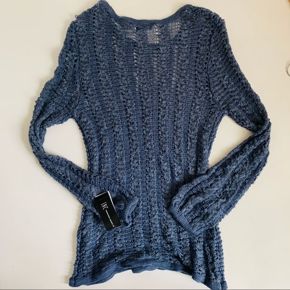 INC Loose Knit Blue Sweater - Picture 3 of 5